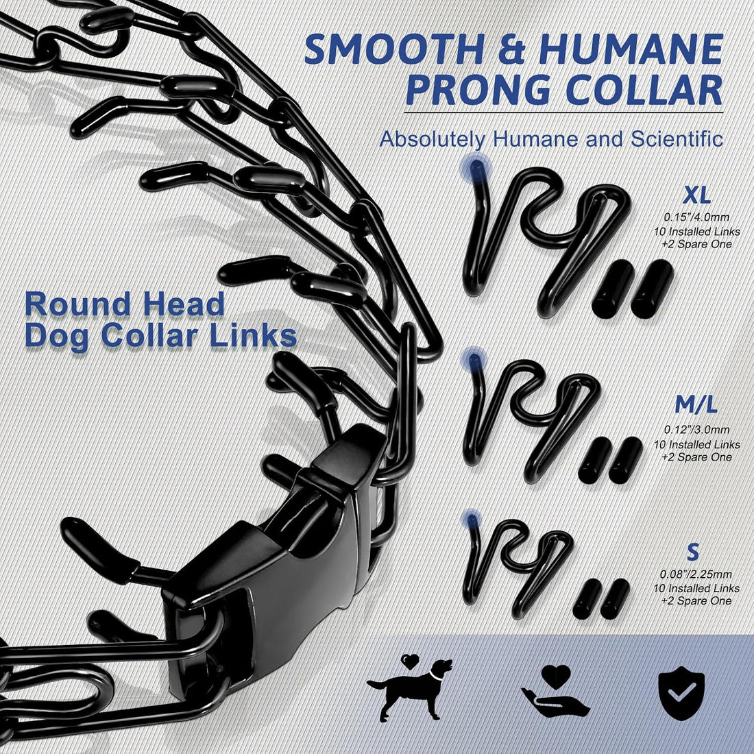 Pinch Collar for Dogs, Prong Training Collar with Quick Release