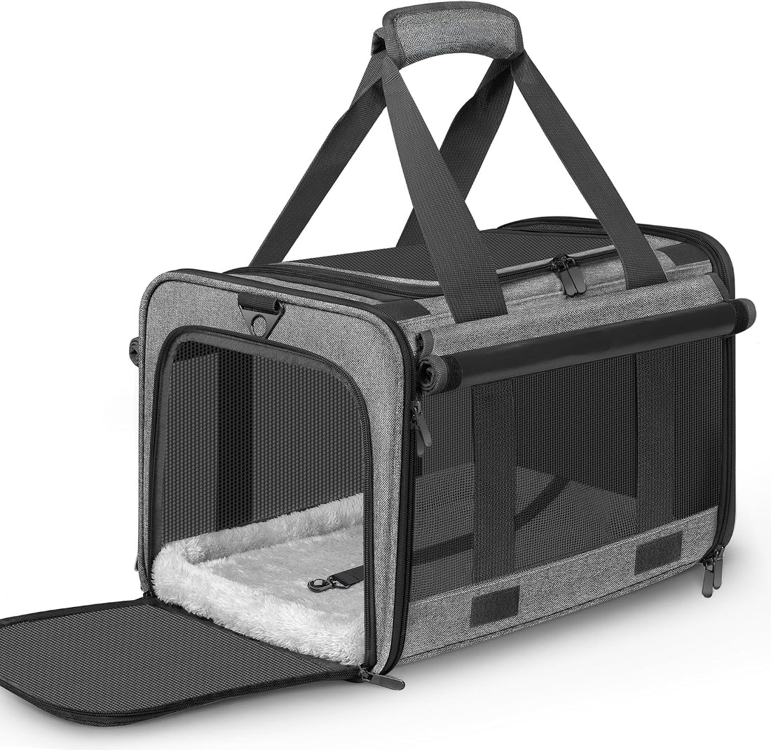 Soft Sided Cat Carrier for Anxious Pets with Privacy Roller Blinds