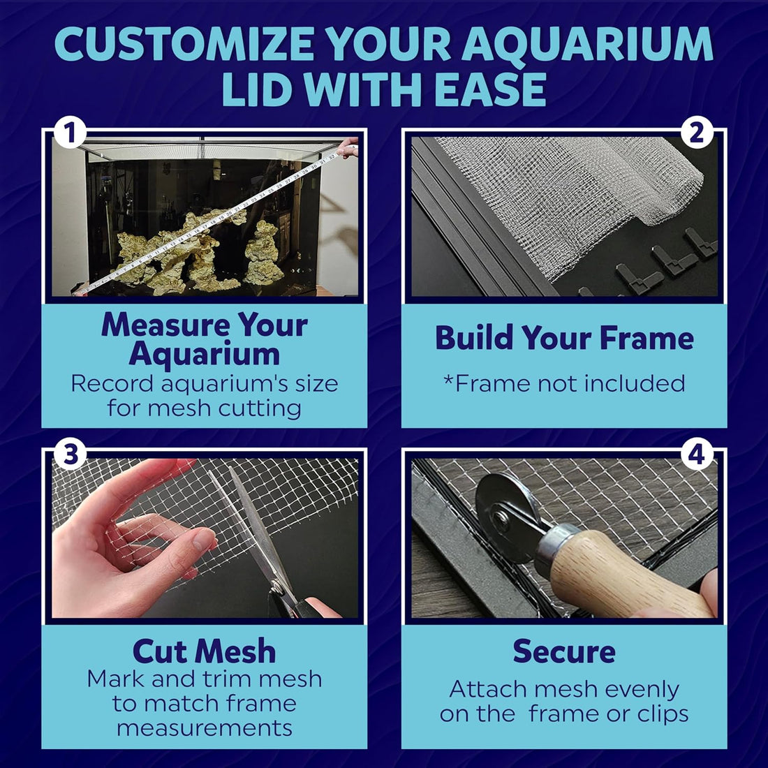 Aquarium Mesh Lid Clear Netting for Top Cover 4x5 ft