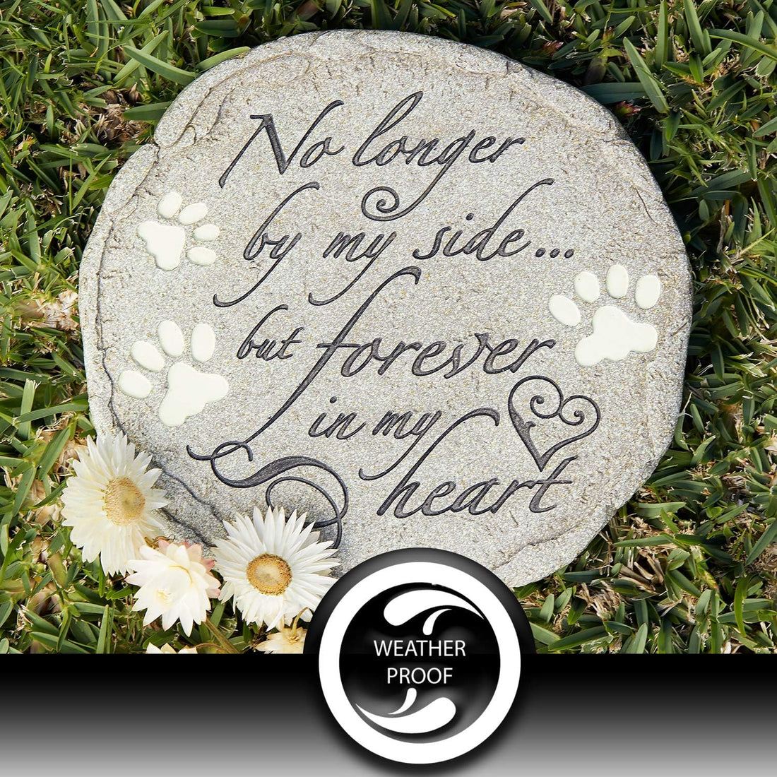 Cat or Dog Grave Marker or Garden Memorial Stone. No Longer By My