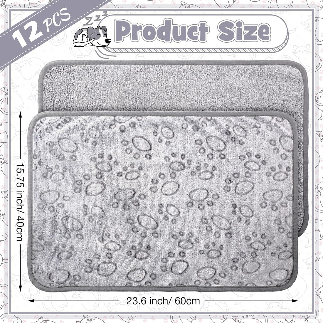 Tegeme 12 Pcs Puppy Blanket for Litter Dog Cat