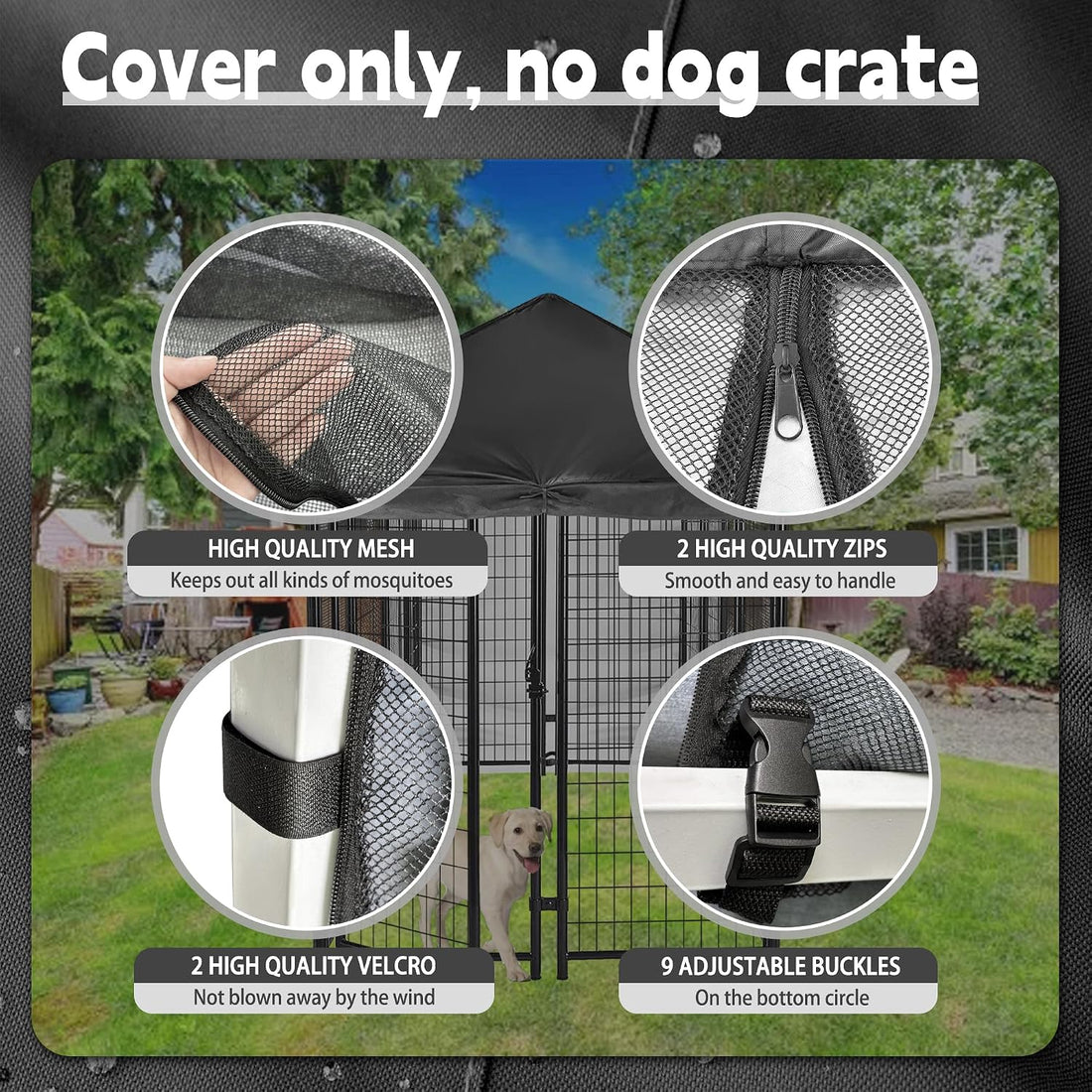 Outdoor Dog Kennel Cover, 8x4x6ft