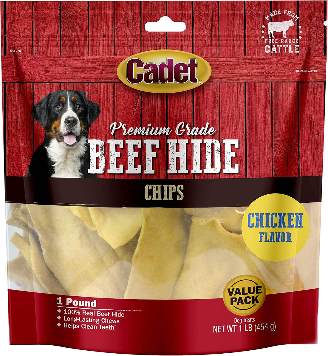 Cadet Premium Grade Beef Hide Chips Dog Chews, 2 lbs