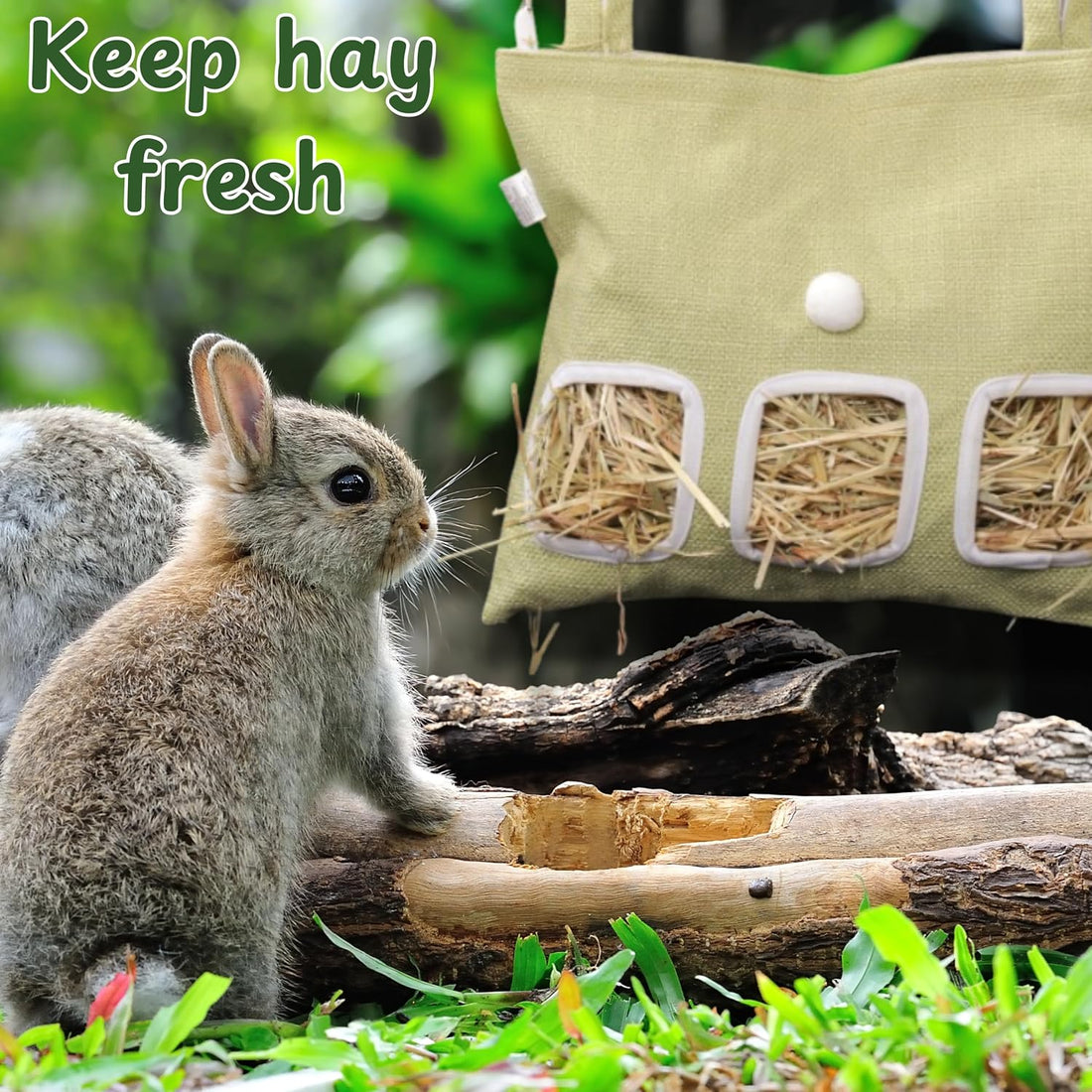 Cute Hanging Rabbit Hay Feeder Bag, Guinea Pig Hay Bag