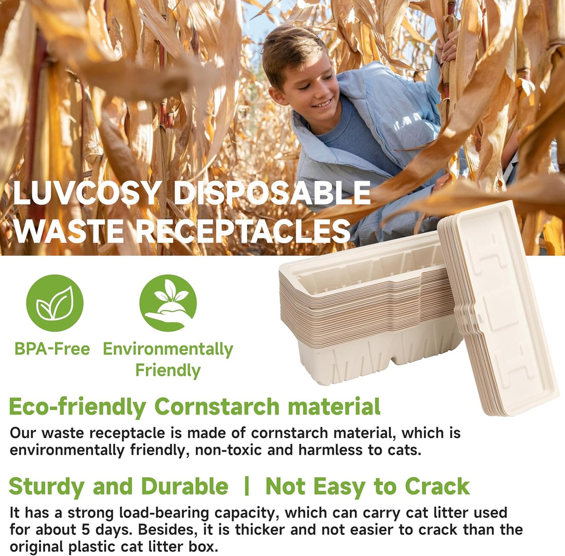 LUVCOSY 30 PCs Disposable Waste Receptacles with Charcoal Bags