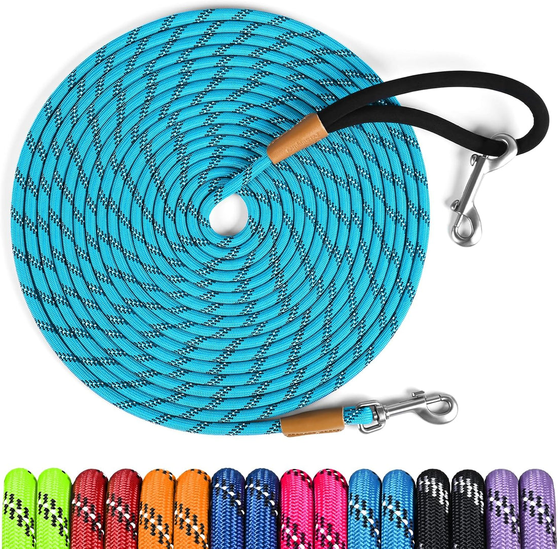 Long Dog Leash Reflective Rope Training Lead 15ft 30ft 50ft Check Cord