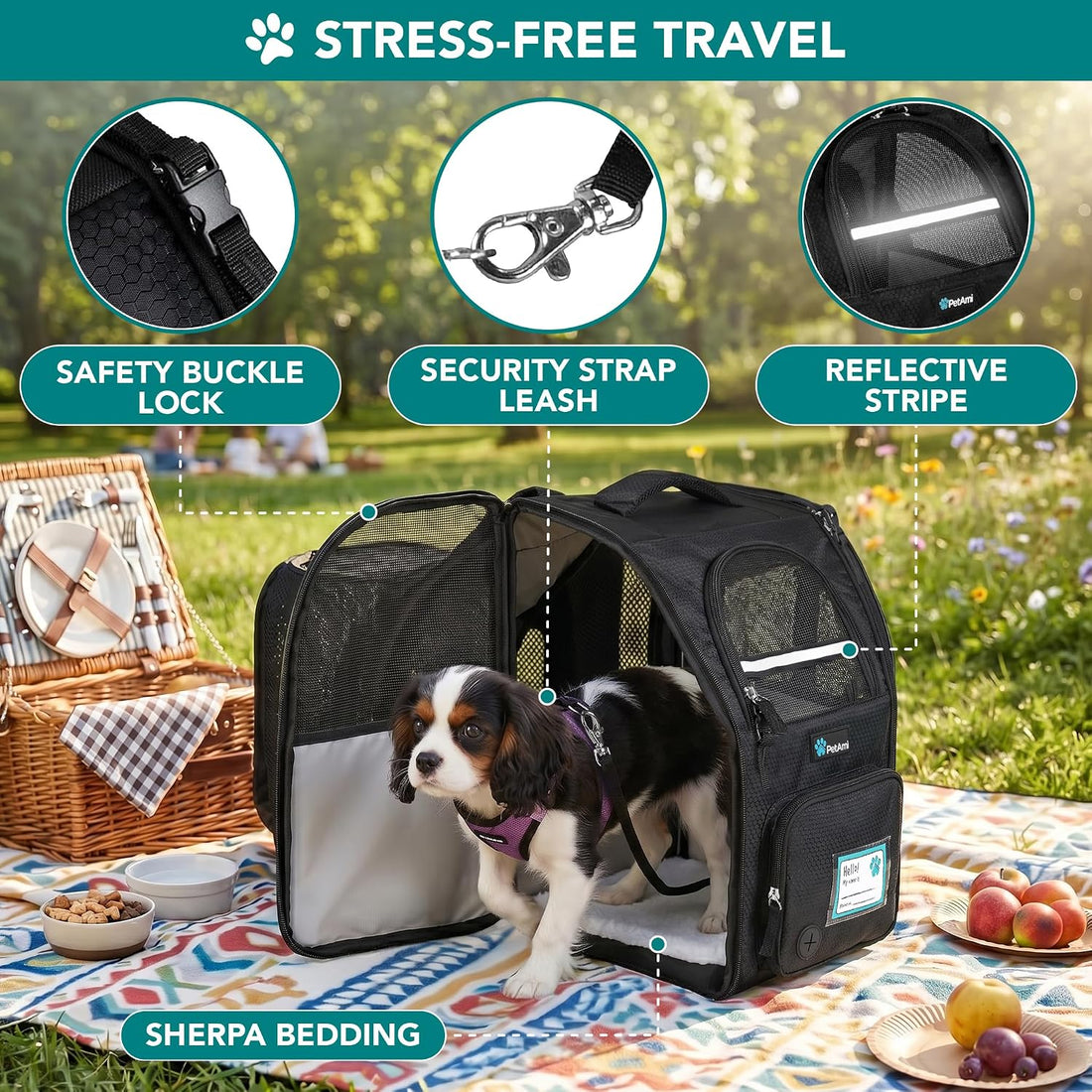 PetAmi Expandable Dog Cat Backpack Carrier, Airline Approved