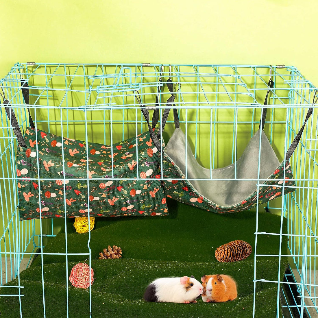 Geelin 8 Pcs Rat Hammock Set, Washable Guinea Pig Accessories for Cage