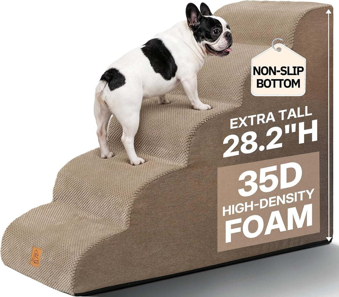 Pet Stairs for High Beds, 28.2" H 5-Step Dog Steps for Small & Medium