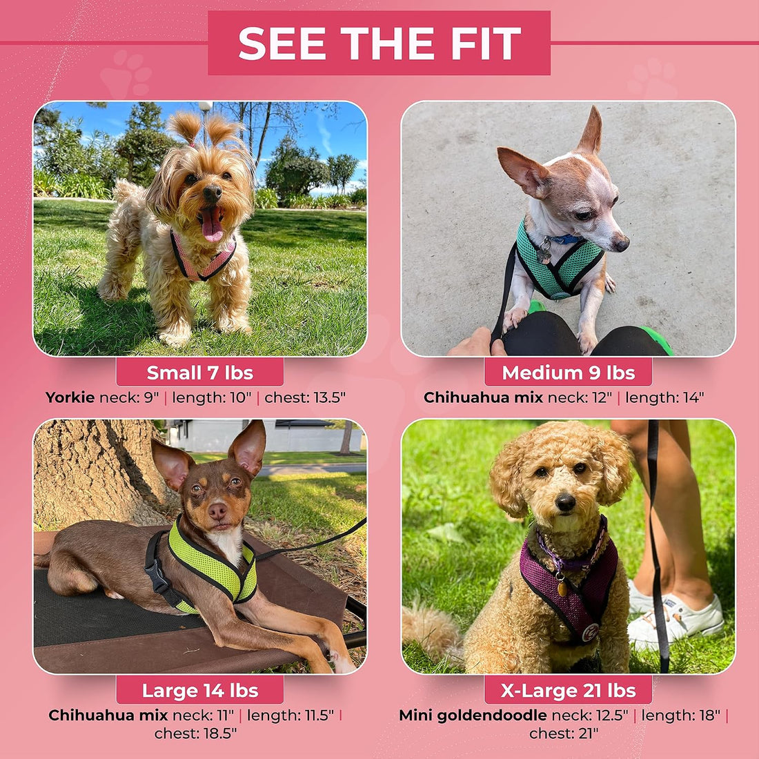 Gooby Comfort X Head in Harness - Pink