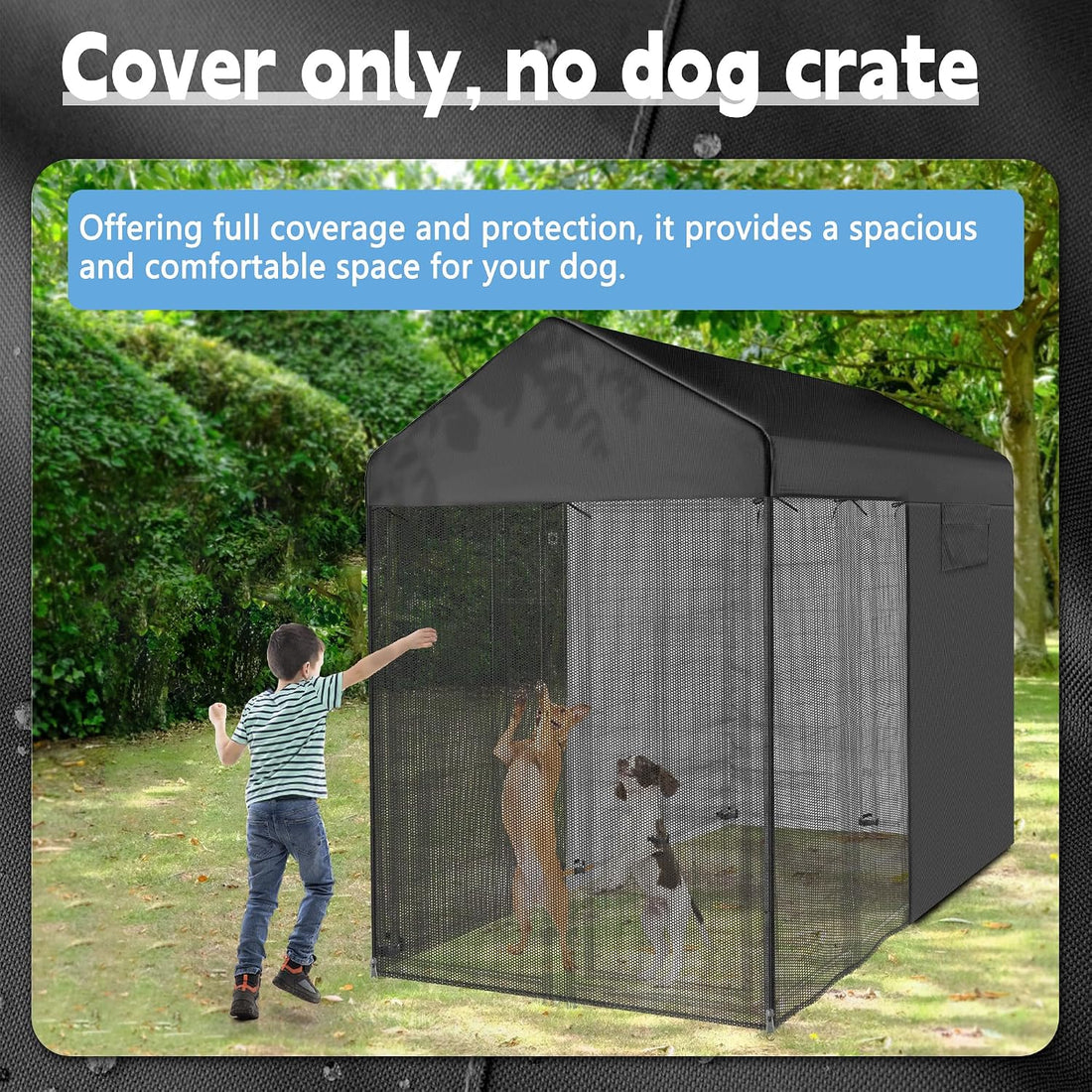 Outdoor Dog Kennel Cover, 8x4x6ft