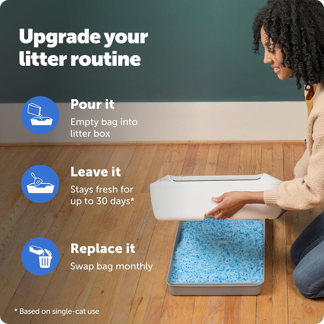 PetSafe ScoopFree Premium Crystal Cat Litter - Outperforms Clay Litter