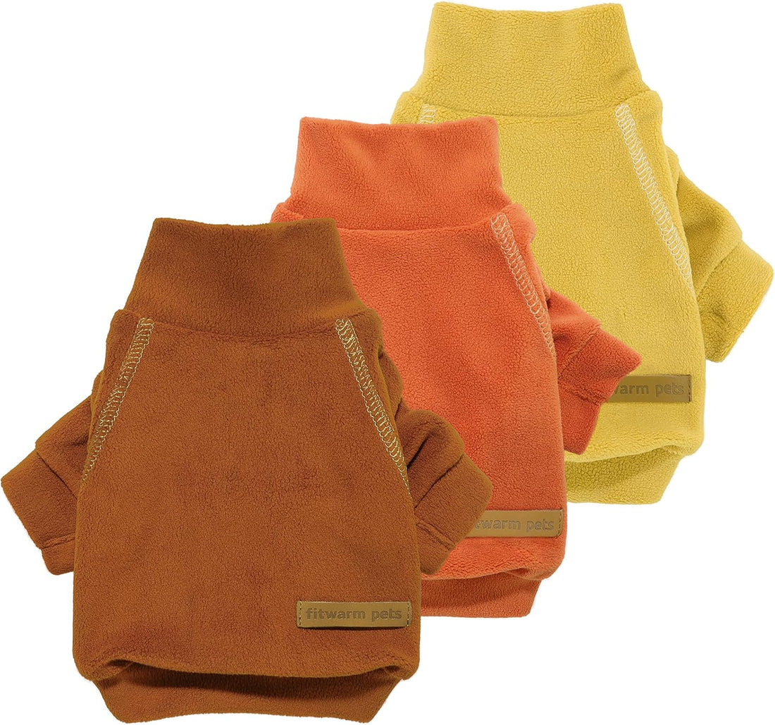 Fitwarm 3 Pack Classic Fleece Sweatshirt for Small Dogs and Cats