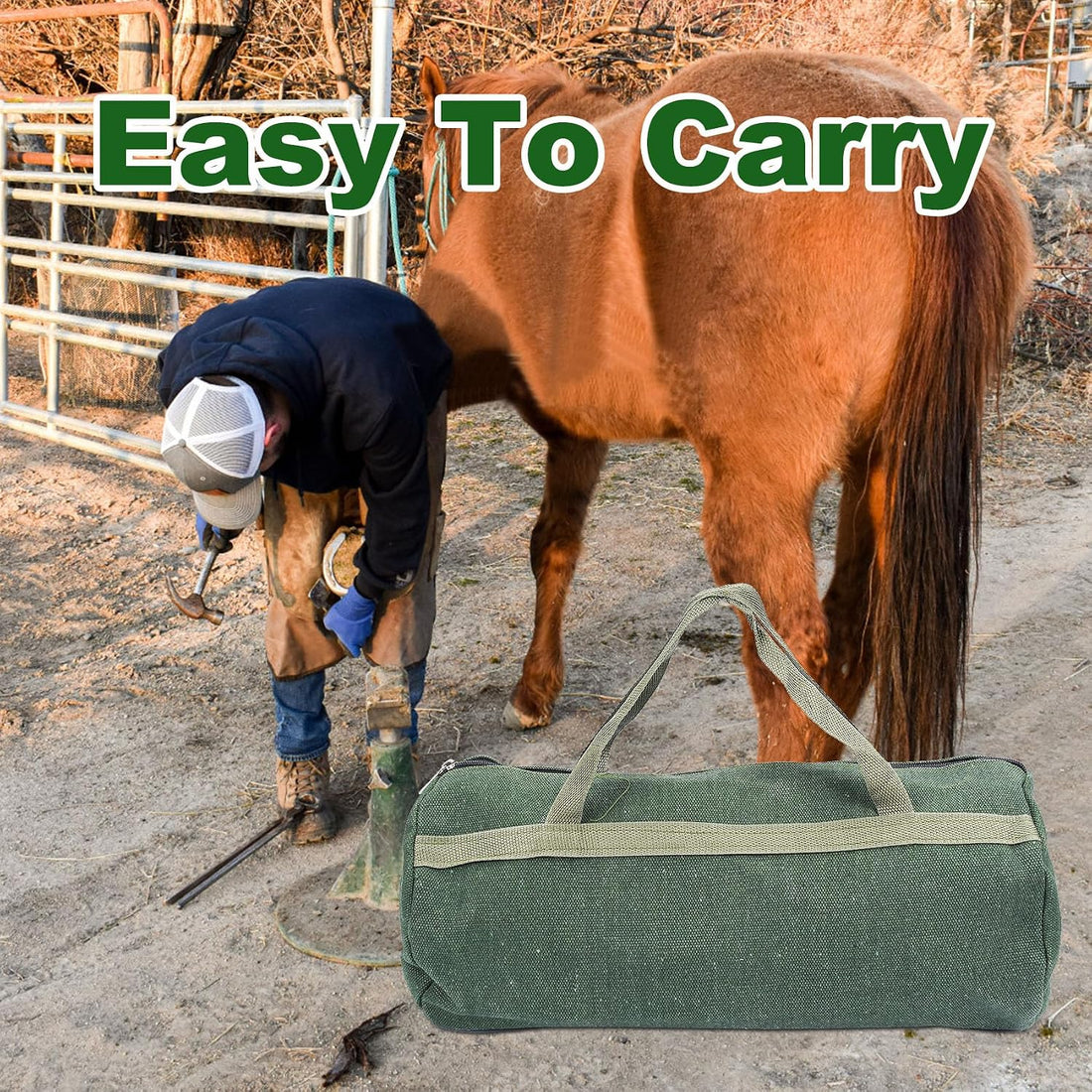lukar 12PCS Horse Farrier Tools Kit Hoof Trimming Tools with Handbag