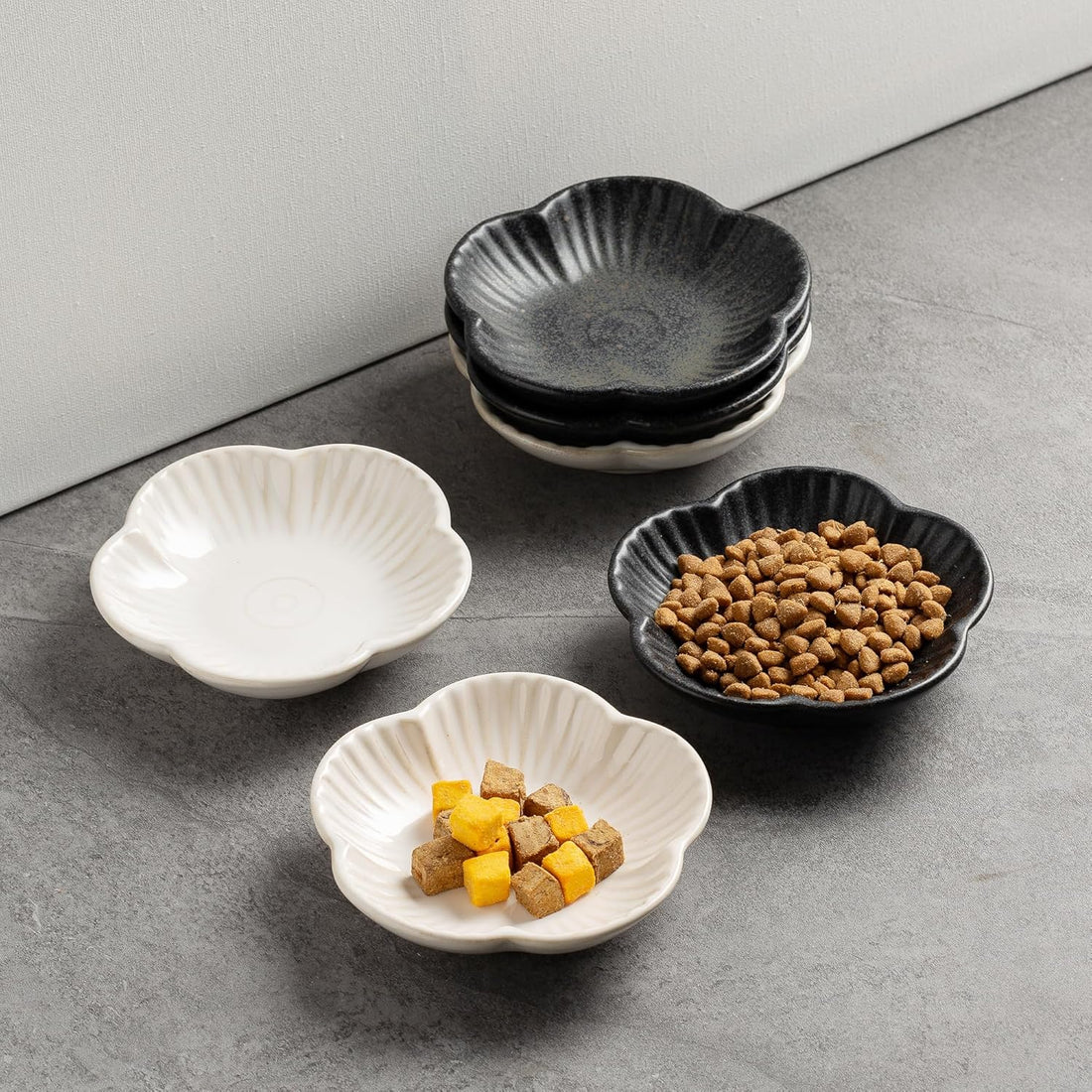 Cat Food Bowls, Ceramic Cat Plates, Dish for Food, Water and Snack