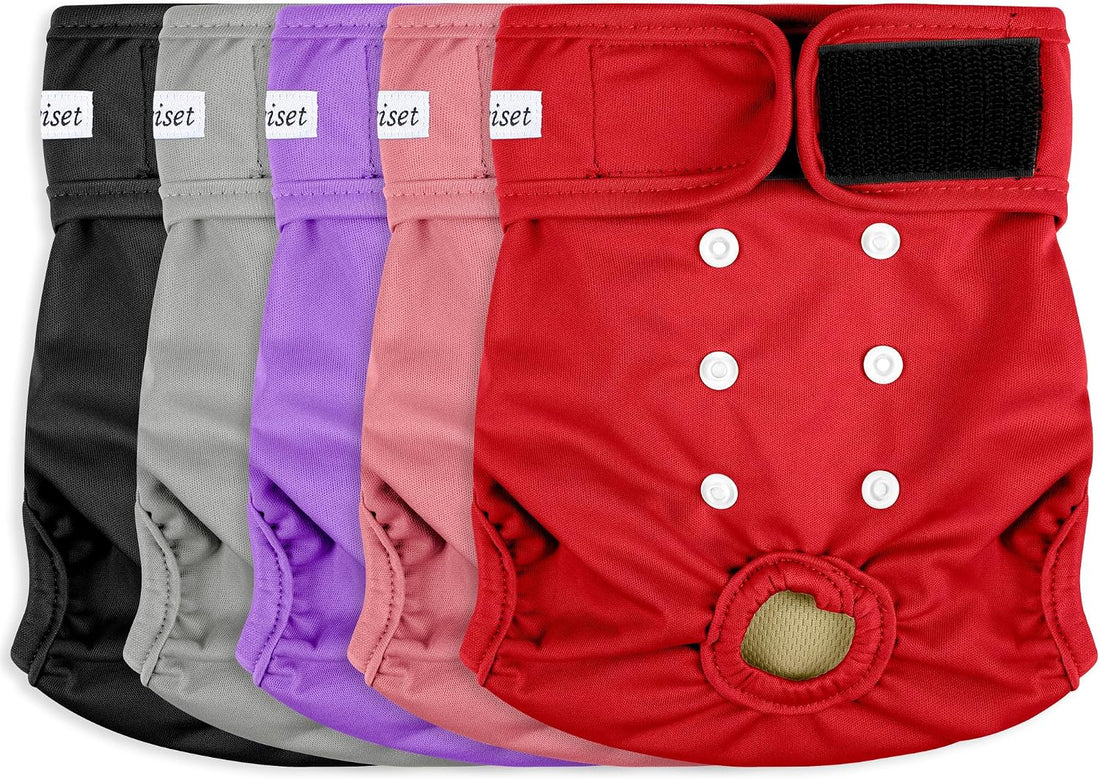 Dog Diapers Female 5pcs,Reusable Dog Doggie Puppy Doggy Diapers Female
