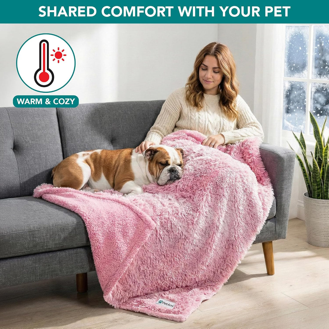 PetAmi Waterproof Dog Blanket for Couch Protector Throw, 29x40