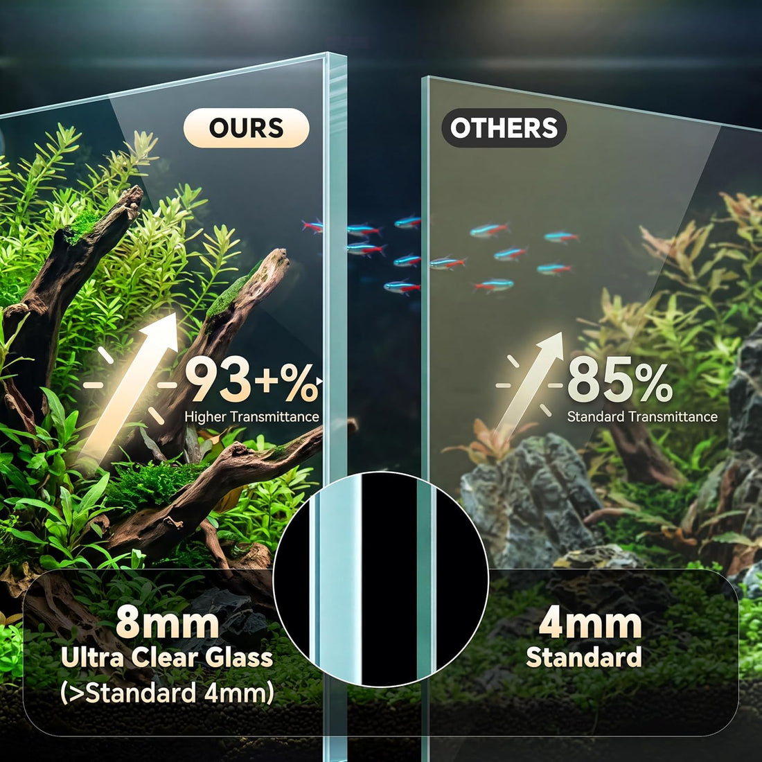 6.6 Gallon Rimless Low‑Profile Aquarium