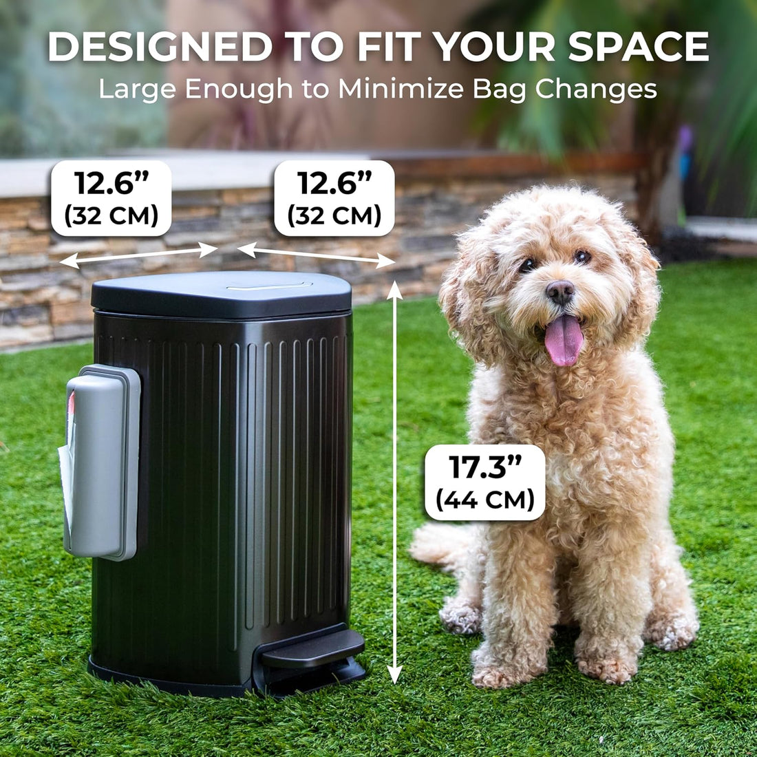 Dog Poop Trash Can Outside with Lid