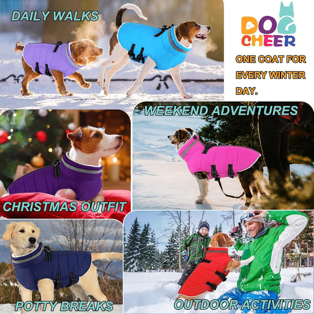 Dogcheer Dog Winter Coat with Harness