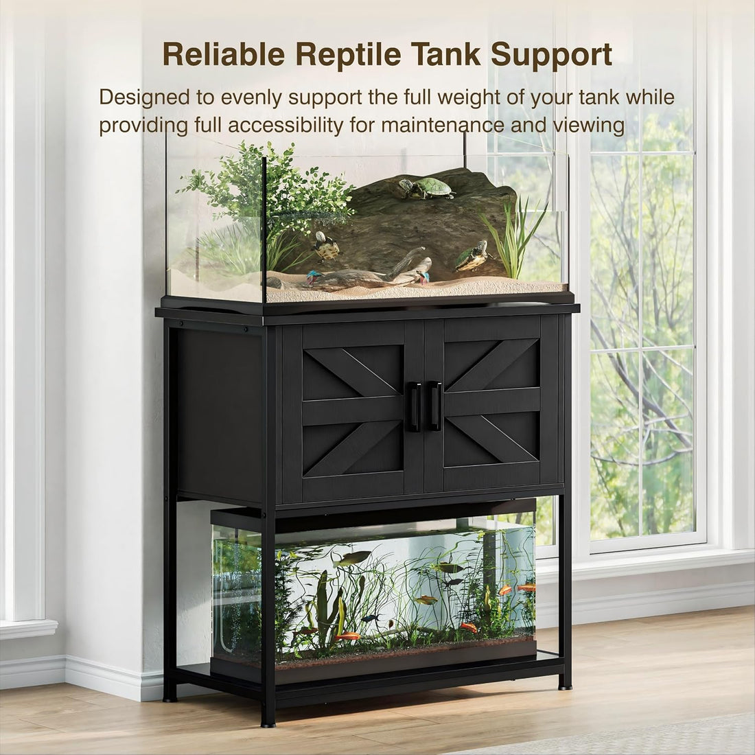 20/29/30 Gallon Fish Tank Stand with Cabinet 800LBS Capacity