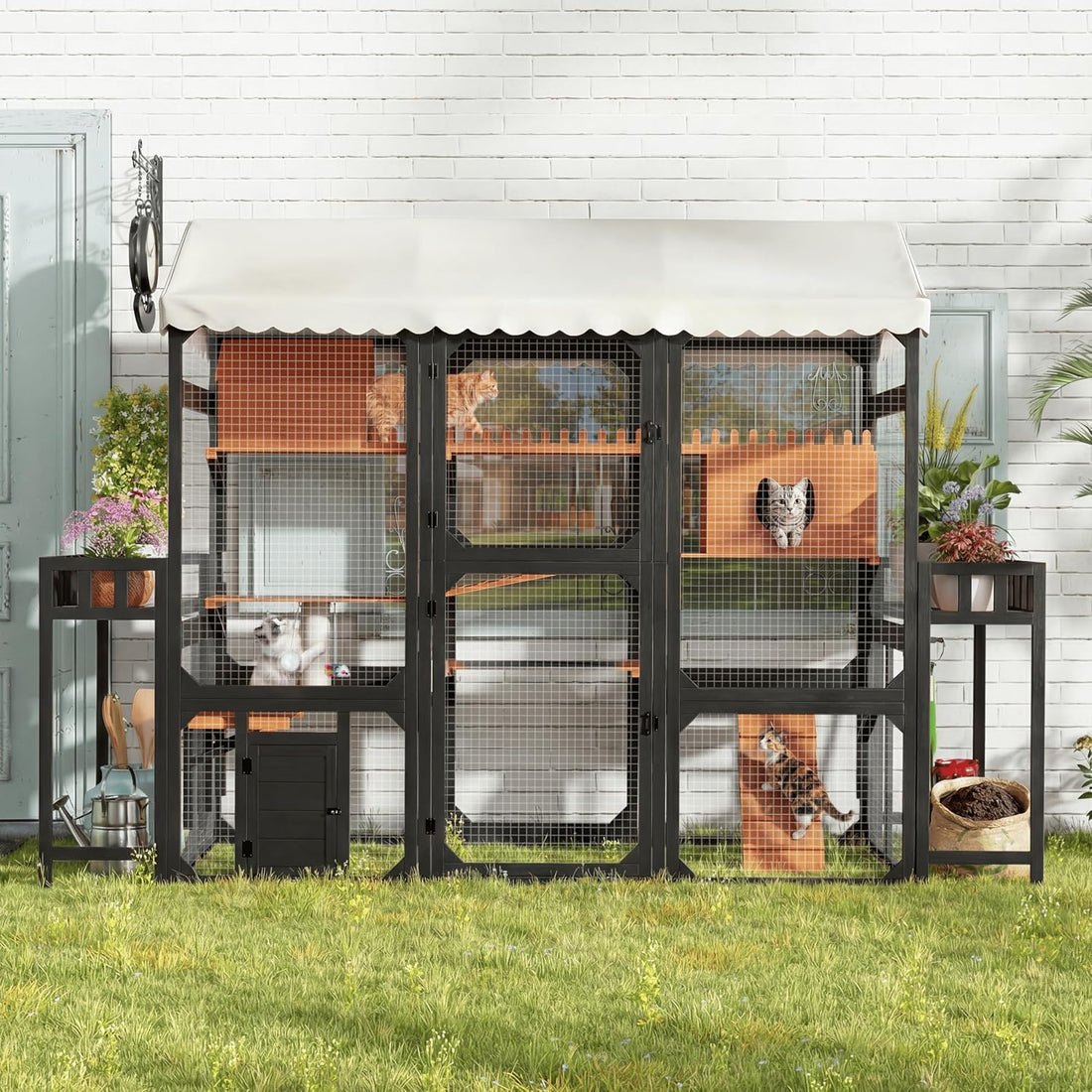 Trygoal Large Outdoor Cat Enclosure Wooden Catio