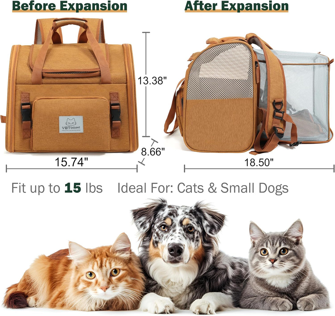 Cat Backpack Expandable, Cat Carrier for Travel & Hiking