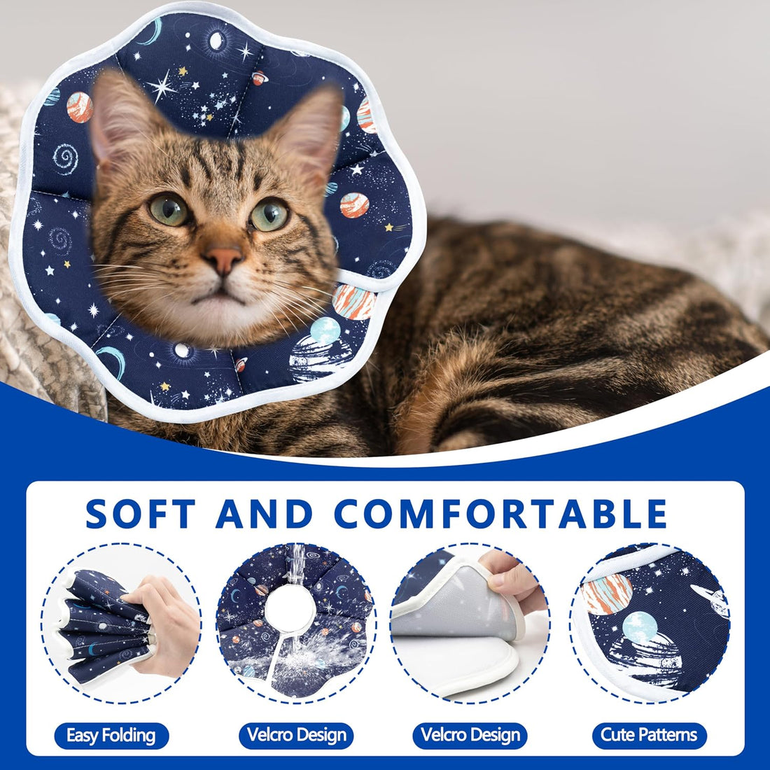 Maiiu Soft Adjustable Cat Cone Collar