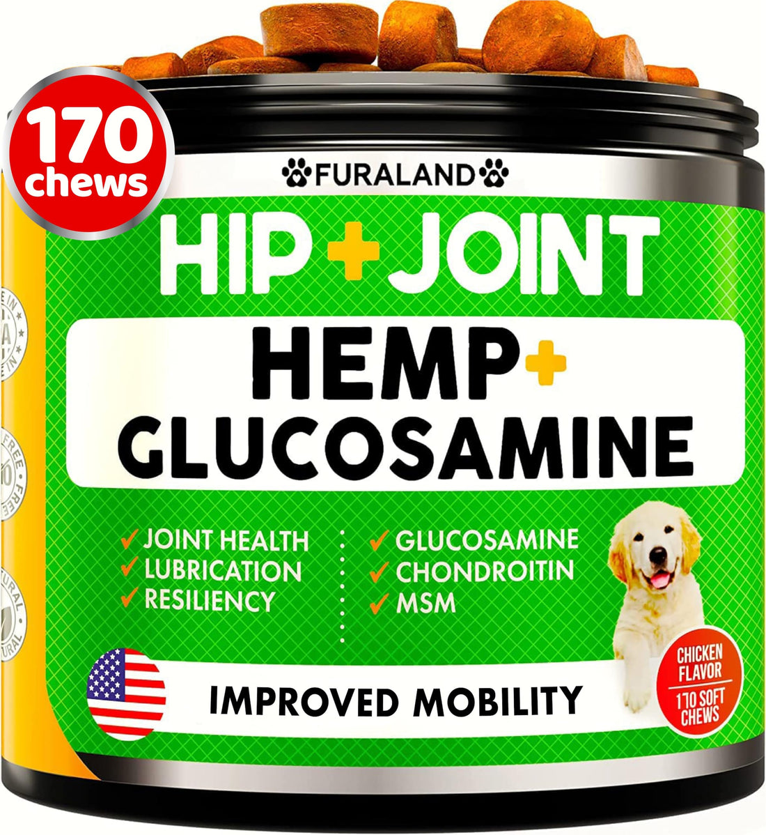 Hemp Hip and Joint Supplement for Dogs - Glucosamine for Dogs