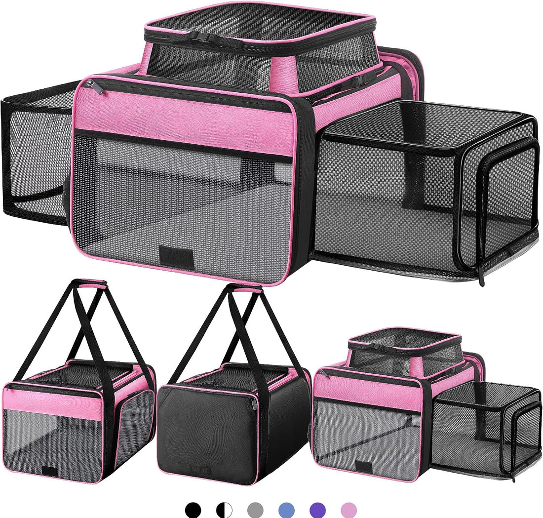 Top and 2 Sides Expandable Cat Carrier 18x11x11 TSA Airline Approved