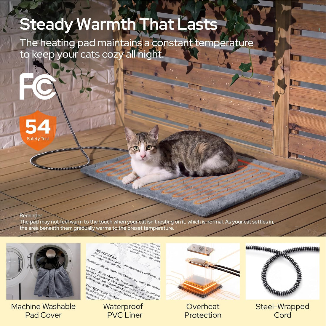 Bedsure ReflexHeat™ Heated Feral Weatherproof Outdoor Cat House