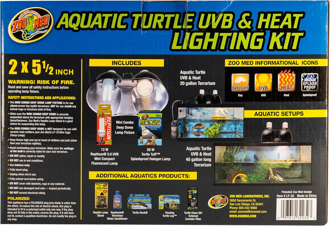 Zoo Med Aquatic Turtle UVB & Heat Lighting Kit