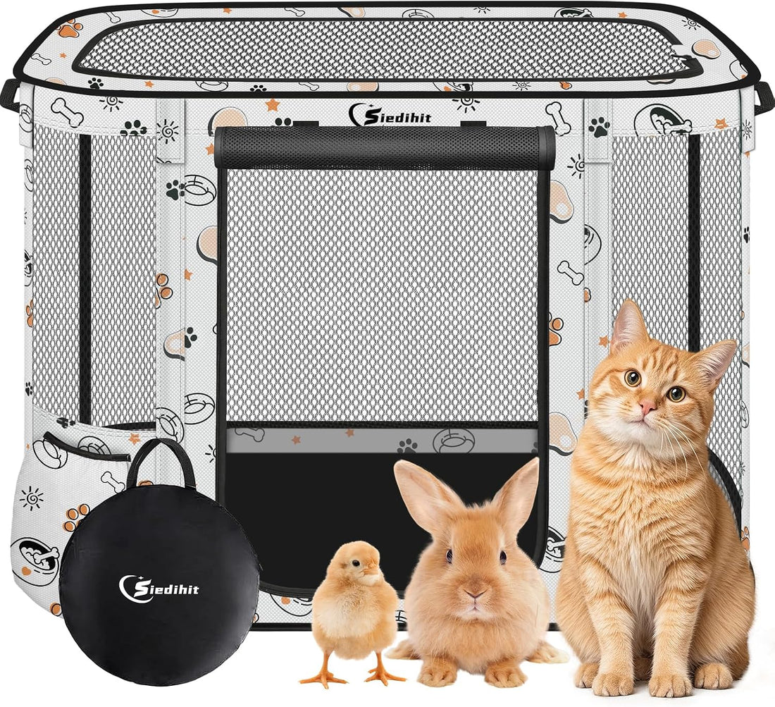 Siedihit Grey 36" Dog Playpen,Cat Puppy Crate Indoor Outdoor