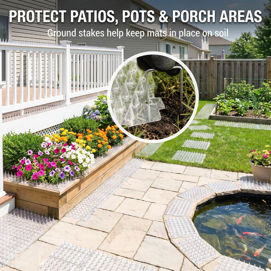 PatiencET Outdoor Cat Deterrent Mats 16 Pack 16 x 13 in with Metal
