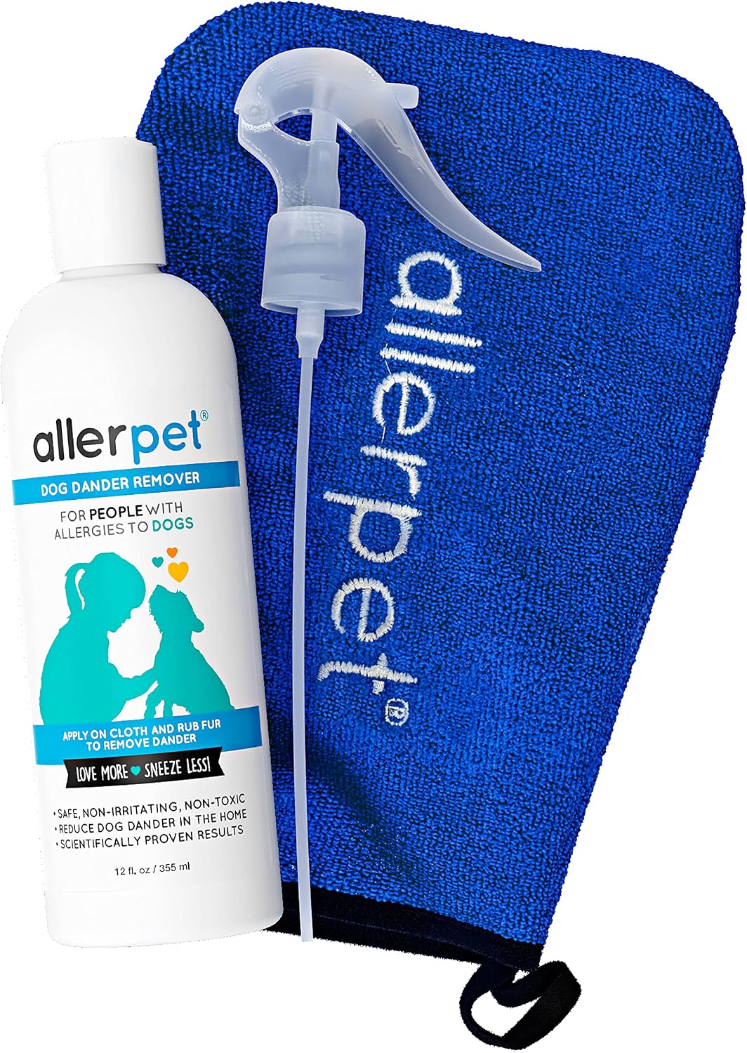 Allerpet Dog Dander Remover w/Free Mitt & Sprayer, Dry Skin Relief