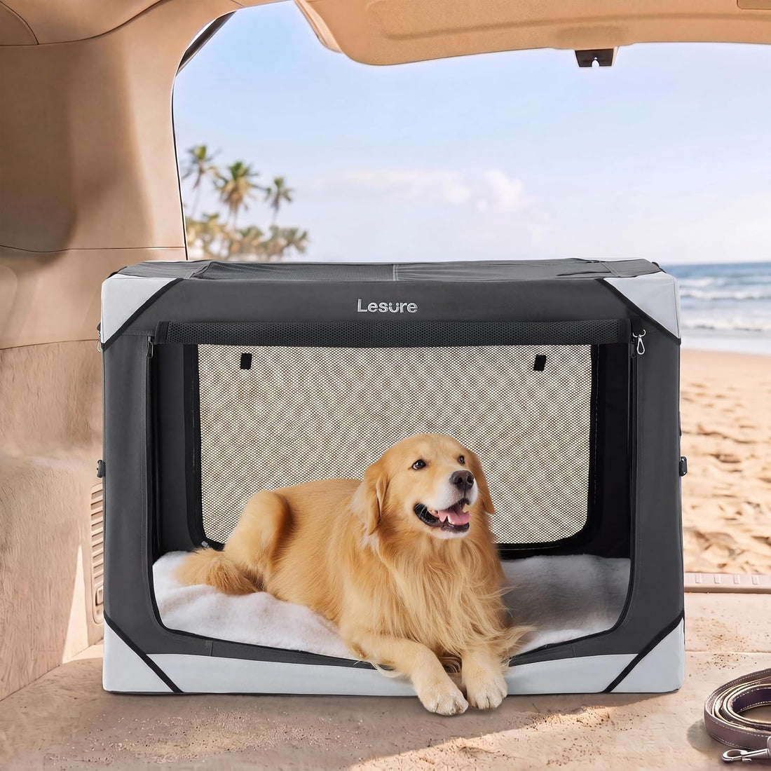 Lesure Portable Soft Collapsible Small Dog Crate, 26in