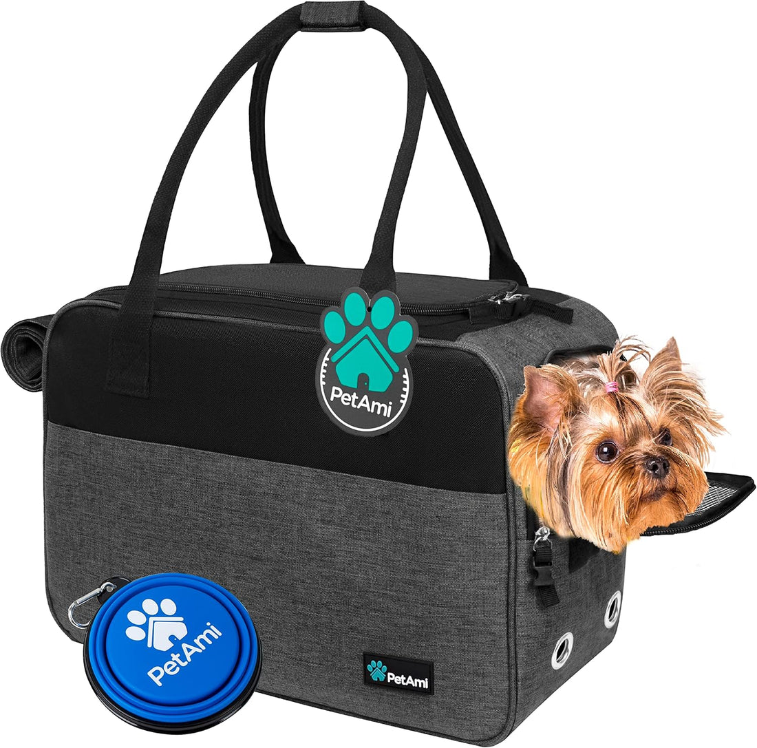 PetAmi Small Dog Purse Carrier with Pockets, Airline Approved