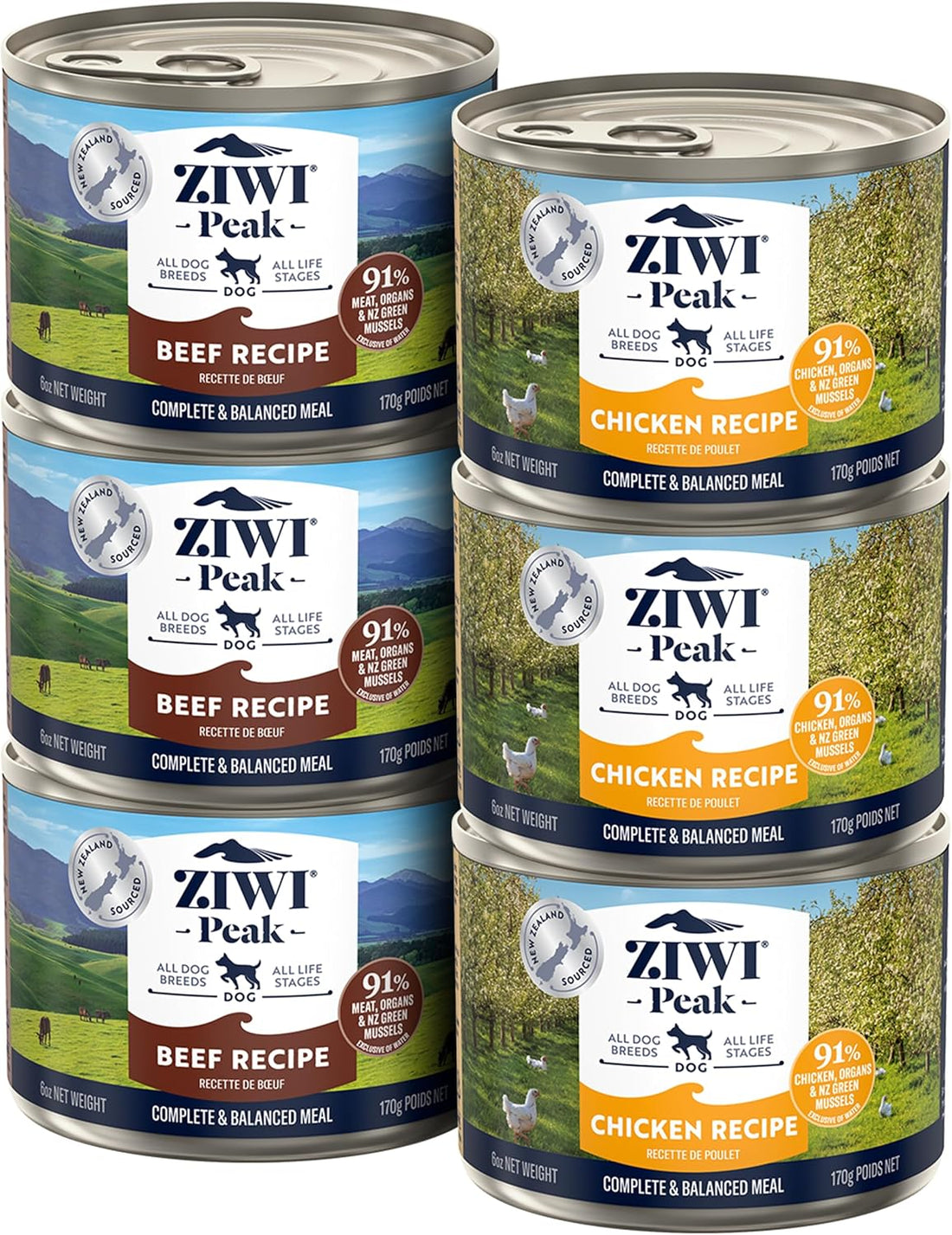 ZIWI Peak Canned Dog Food, Beef, Chicken, Lamb, Tripe, Venison