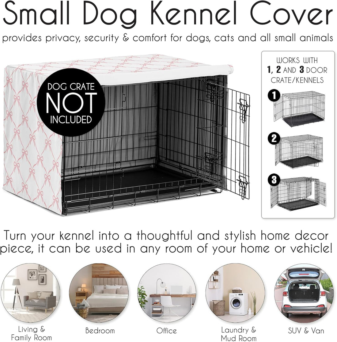 Sweet Jojo Designs 24in. Small Dog Crate Cover for Girls Pet Cage
