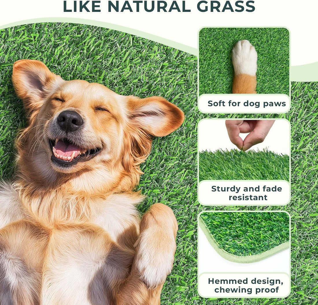 BurgeonNest Dog Grass Pad with Tray 34.2"x24"