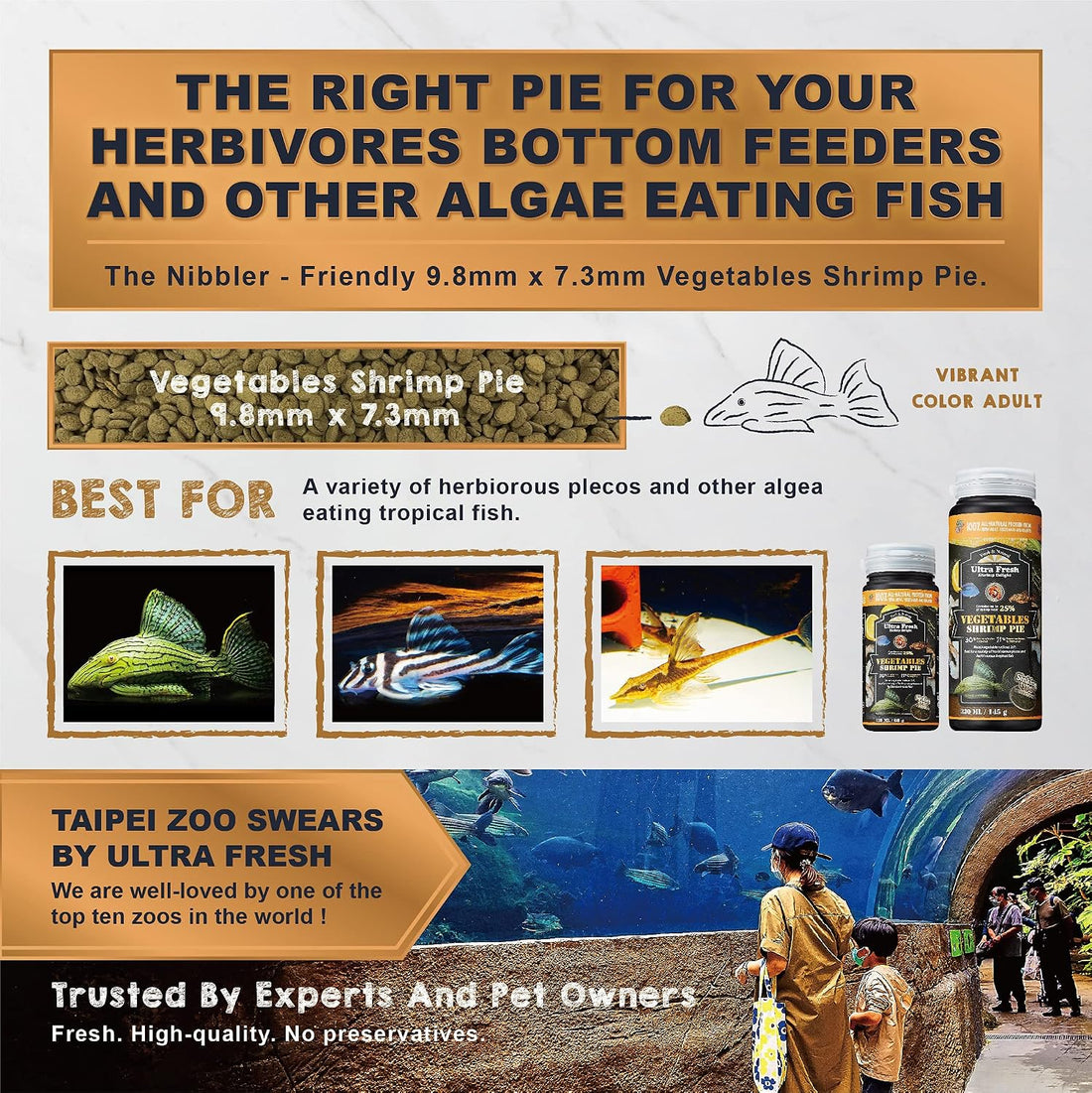 Ultra Fresh Algae Wafers Pleco Food, Spirulina & Algae, Sword Prawns