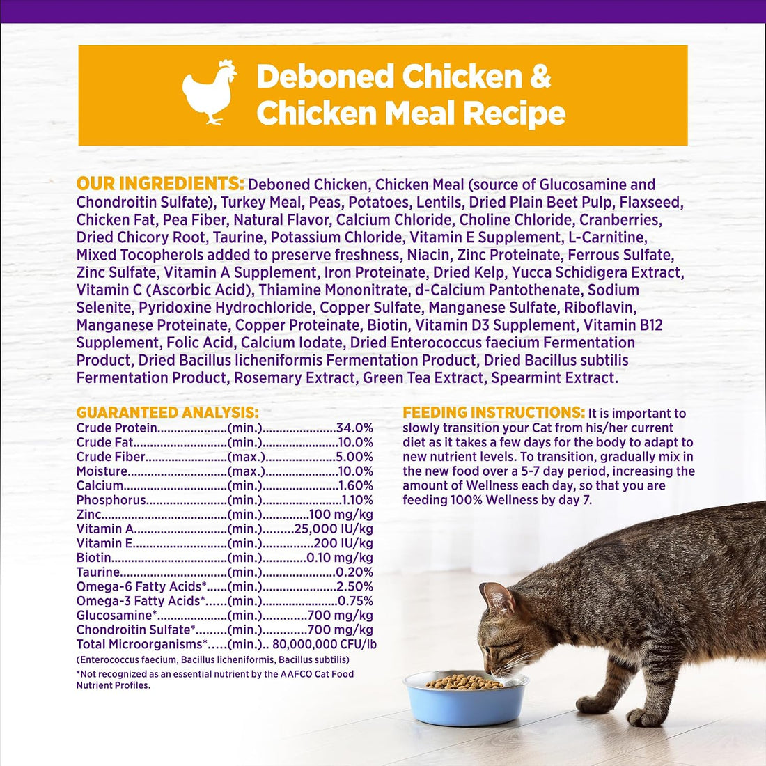 Wellness Complete Health Adult Dry Cat Food for Indoor Cats, Natural