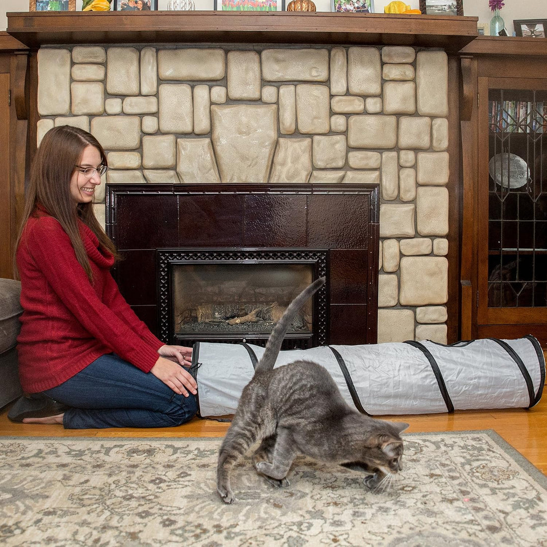 PetLike Cat Tunnel for Indoor Cats Collapsible Pop-up Pet Tube Peek