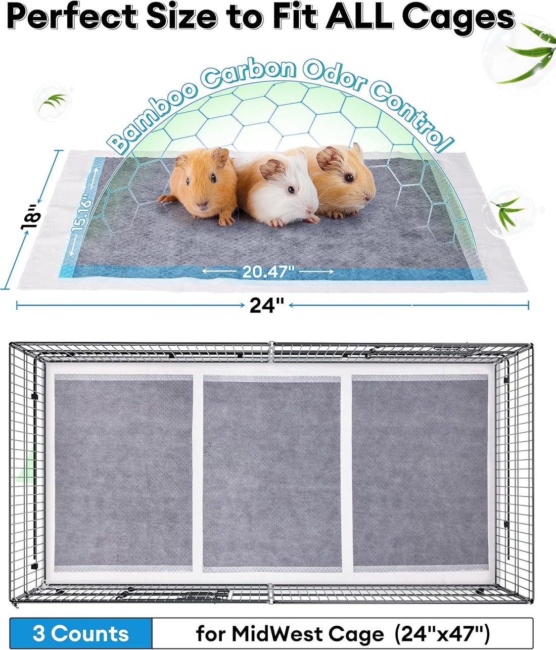 BUCATSTATE Disposable Guinea Pig Cage Liners 30 Count