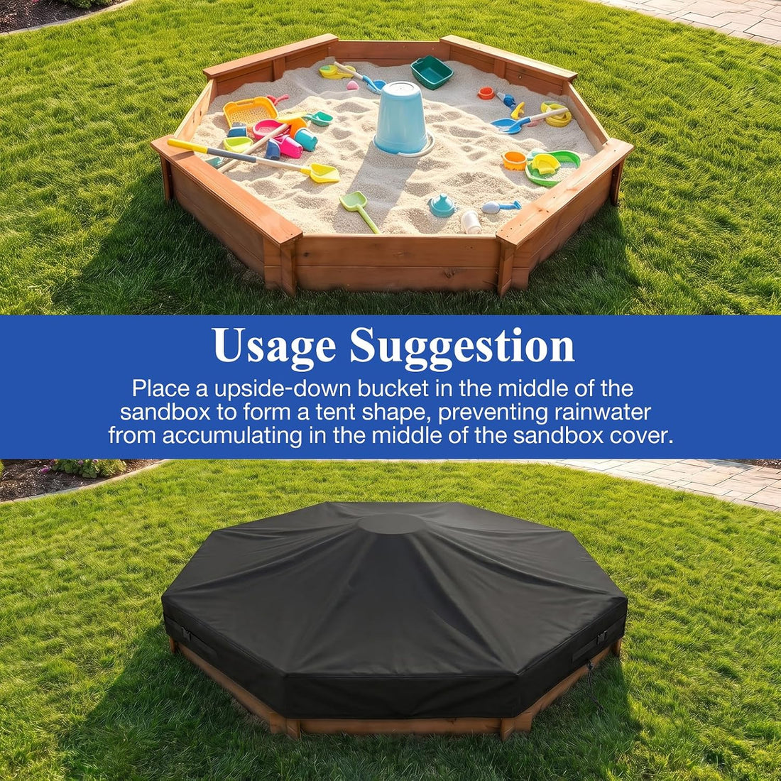 Kasla Octagon Sandbox Cover, 64" L×56" W×9" H