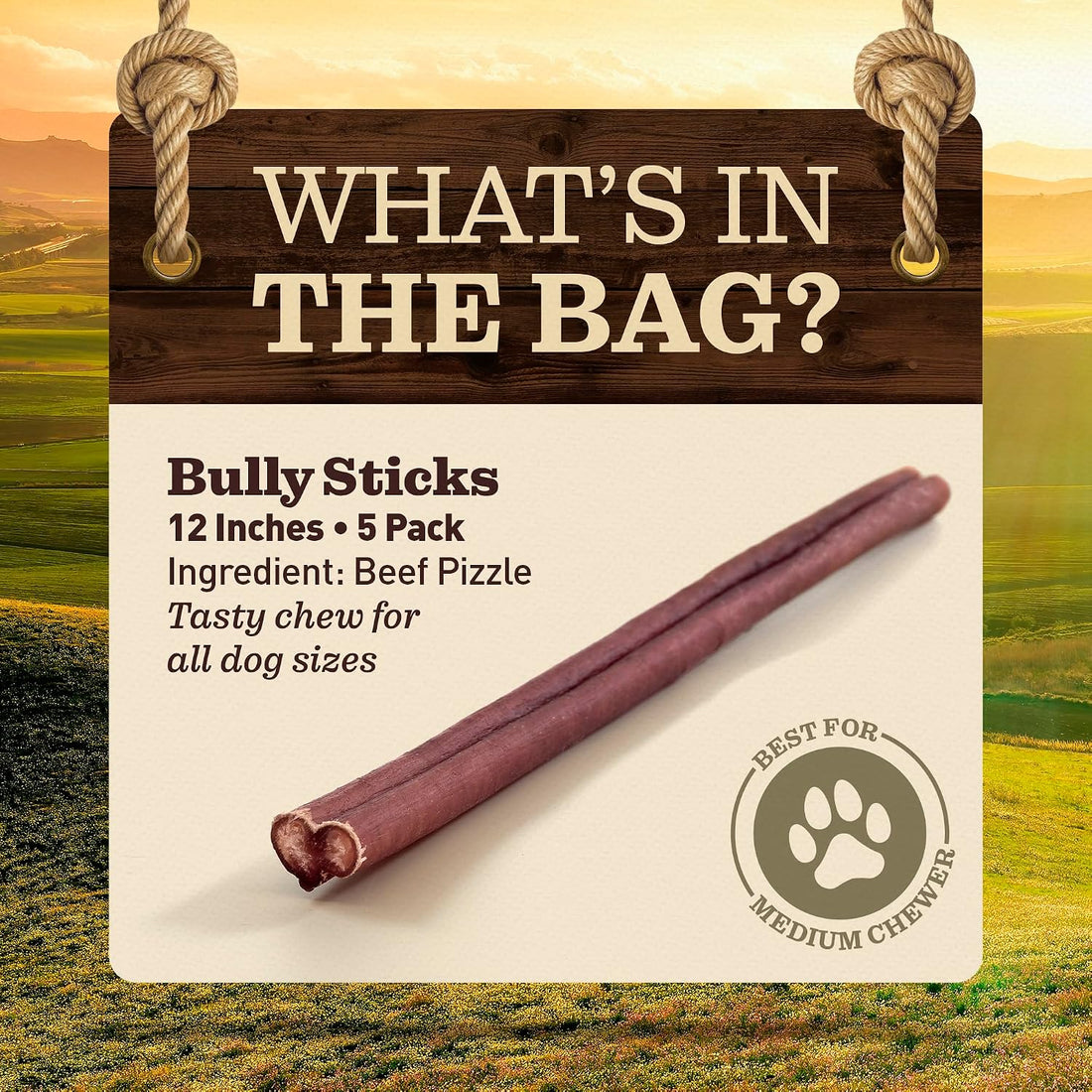 EVER FARM Pet Odor-Free Standard Bully Sticks