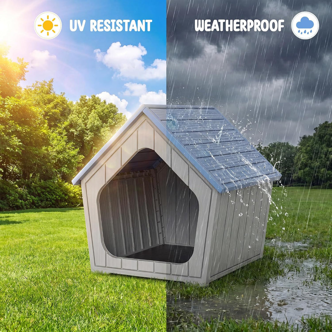 Fancyango Outdoor Indoor Dog House for Small Dogs Dog House