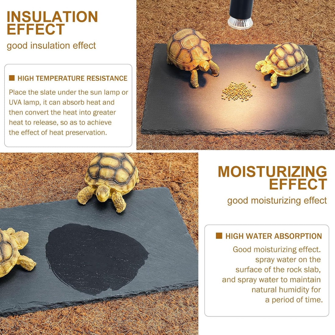 Rock Basking Platform with Bowl & Mat for Reptiles Small