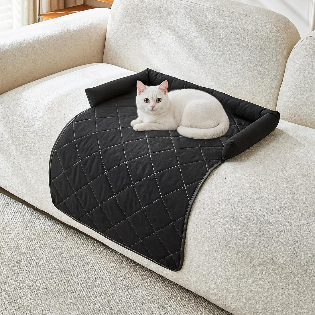 Cooling Pet Bed Mats with Neck & Head Support, 31.5 x 23.62 inch Khaki