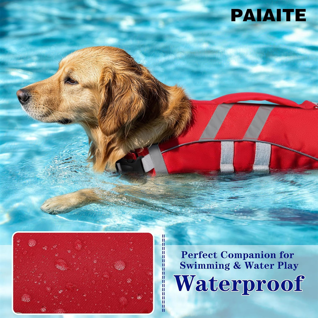 Reflective Dog Life Jacket Ripstop High Buoyancy Swim Vest Red S